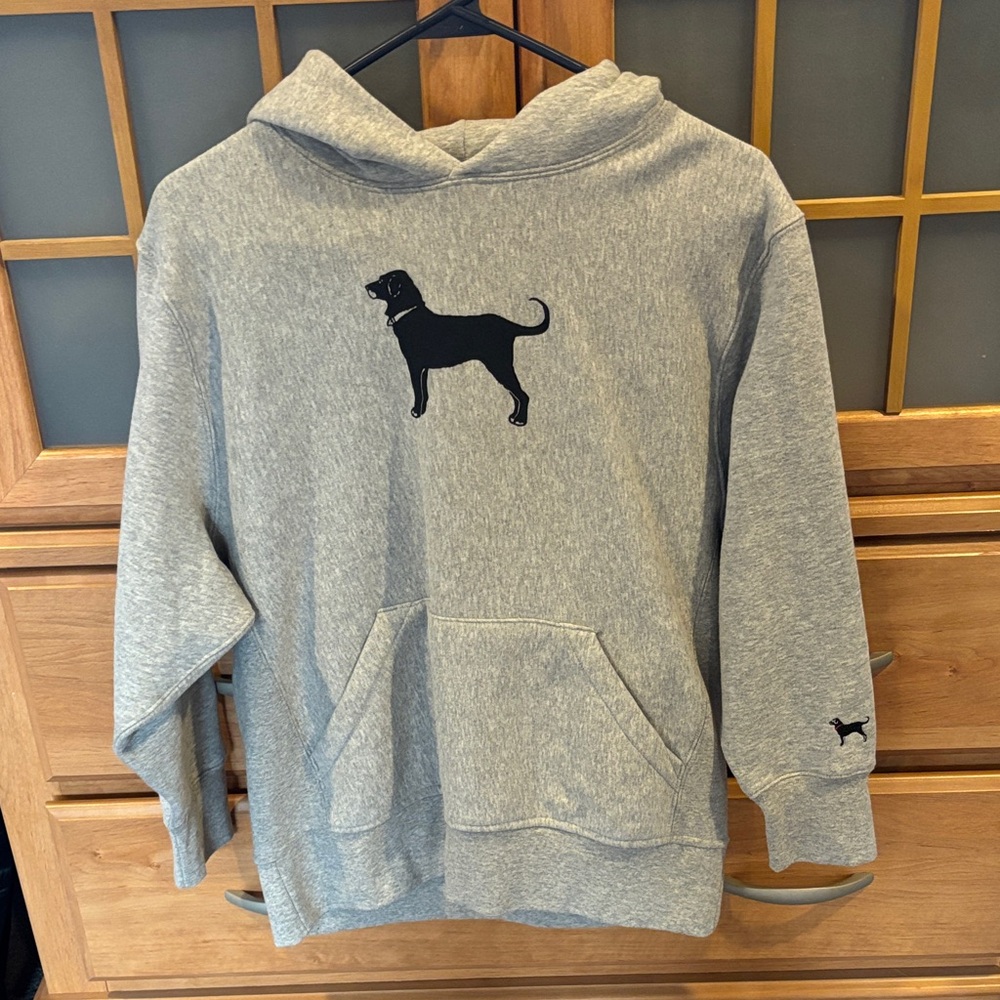 The Black Dog Light Gray Hoodie with Black Silhouette